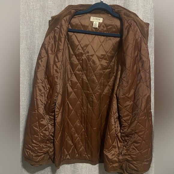 J. CREW Vintage Heavy Suede Leather Jacket/Coat Button Down-X-LARGE-in Brown - Picture 3 of 6
